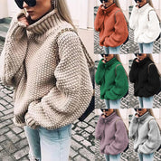 Women’s Oversized Chunky Knit Turtleneck Jumper