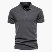 Men's Polo Shirt with Button Placket and Tapered Fit