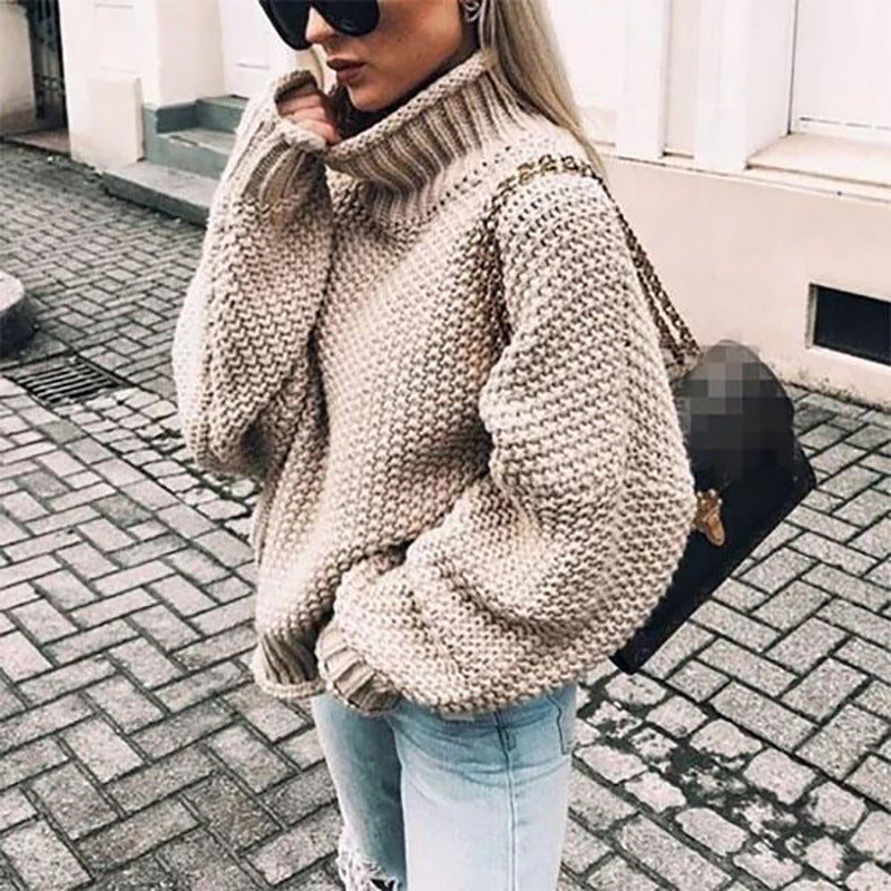Women’s Oversized Chunky Knit Turtleneck Jumper