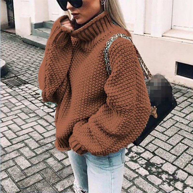 Women’s Oversized Chunky Knit Turtleneck Jumper