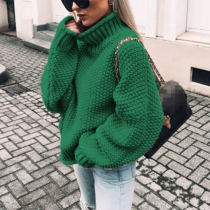 Women’s Oversized Chunky Knit Turtleneck Jumper