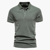 Men's Polo Shirt with Button Placket and Tapered Fit
