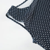 Women's Sleeveless Polka Dot Mini Dress with Fitted Waist