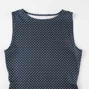 Women's Sleeveless Polka Dot Mini Dress with Fitted Waist