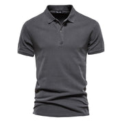 Men's Slim Fit Polo Shirt with Classic Collar and Button Placket
