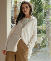 Women's Oversized Button Cardigan with Cozy Ribbed Knit Texture