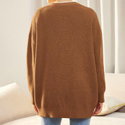 Women's Oversized Button Cardigan with Cozy Ribbed Knit Texture