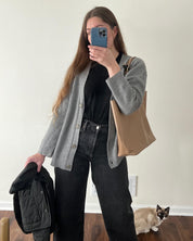 Women's Oversized Button Cardigan with Cozy Ribbed Knit Texture