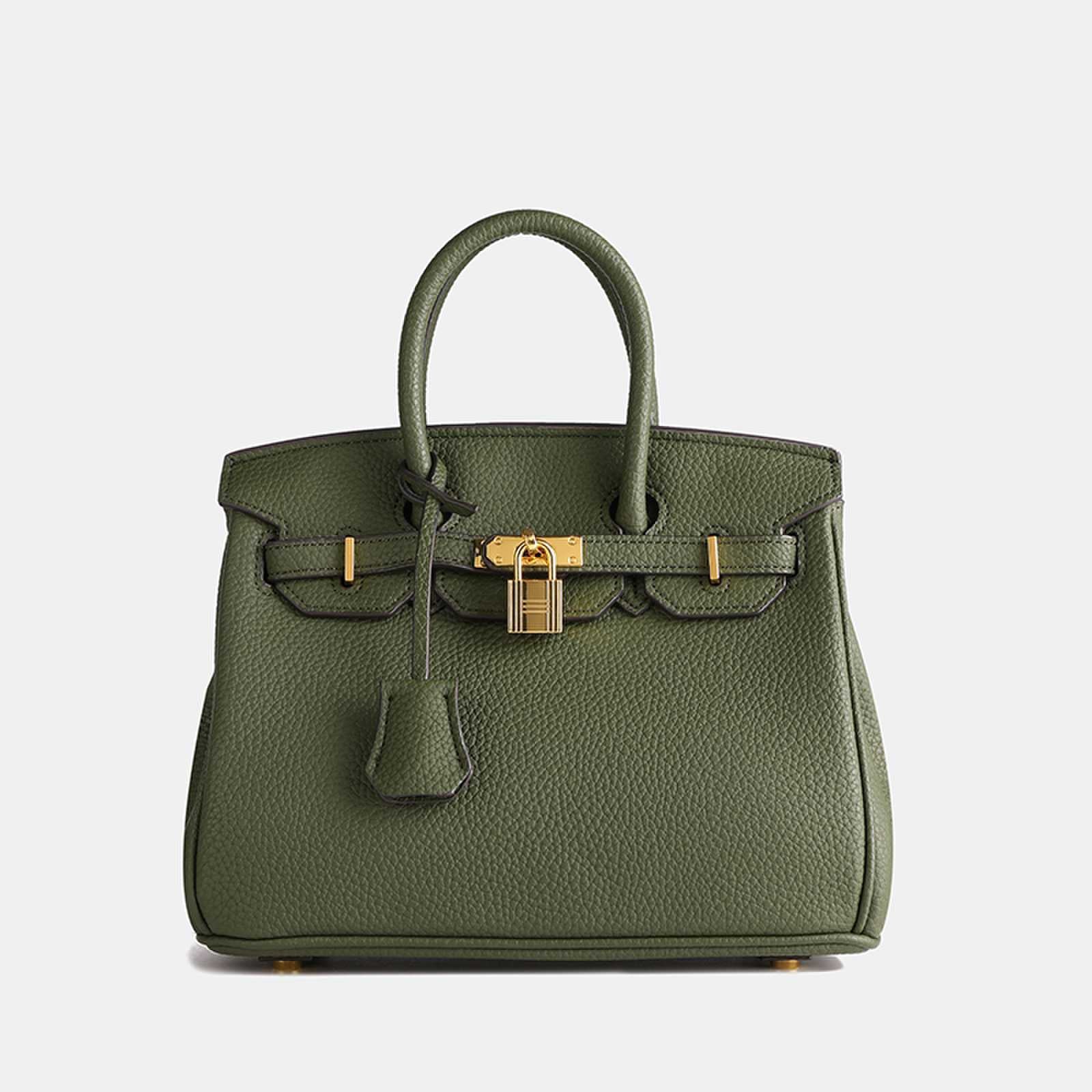 Women’s Structured Handbag With Top Handles And Gold-Tone Hardware