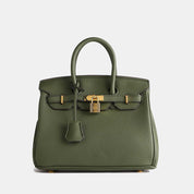 Women’s Structured Handbag With Top Handles And Gold-Tone Hardware