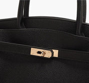 Women's Structured Crossbody Handbag with Top Handle and Clasp