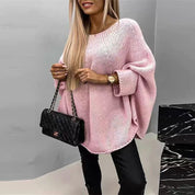 Women’s Oversized Knit Jumper with Batwing Sleeves and Relaxed Fit