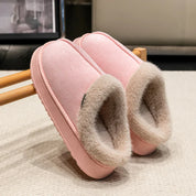 Women's Indoor Plush Slippers with Warm Lining and Non-Slip Sole