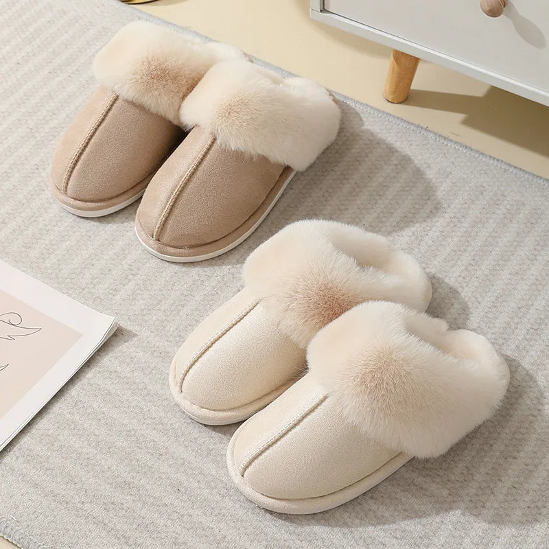 Women's Plush Indoor Slippers with Soft Lining and Cozy Comfort