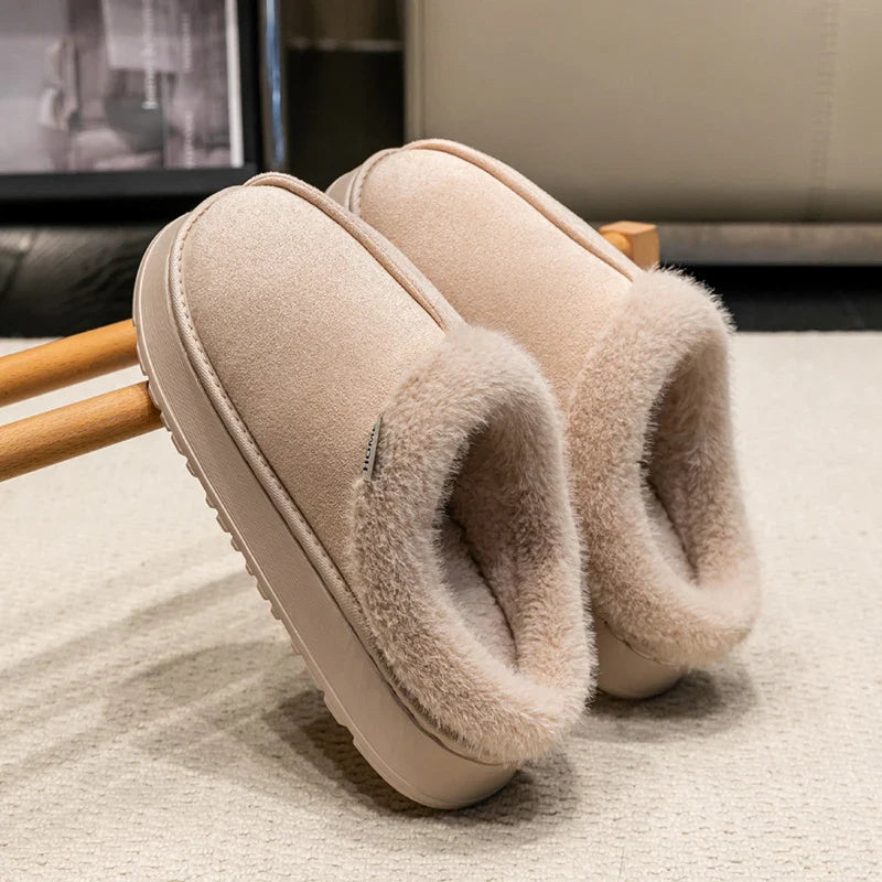Women's Indoor Plush Slippers with Warm Lining and Non-Slip Sole
