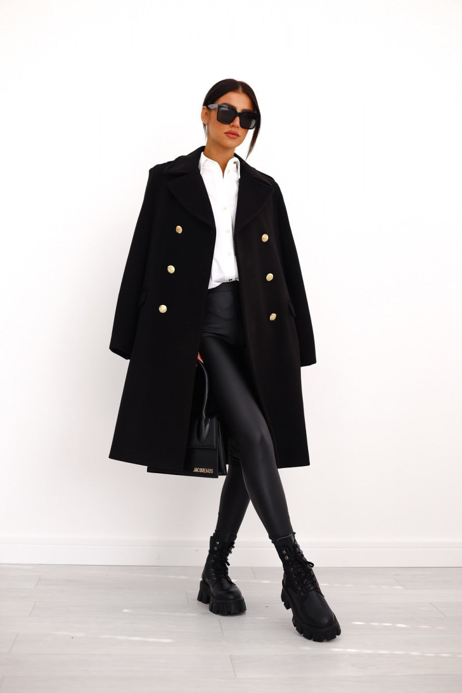 Women's Elegant Double-Breasted Winter 2-Piece Wool Trench Coat