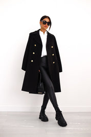 Women's Elegant Double-Breasted Winter 2-Piece Wool Trench Coat