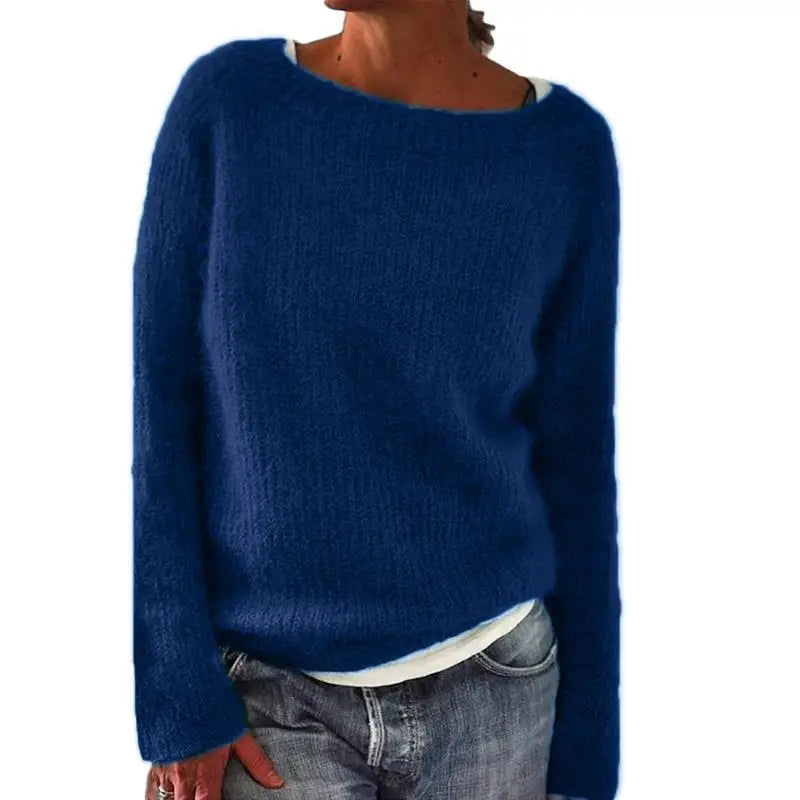 Women’s Long-Sleeve Knit Jumper With Wide Neckline