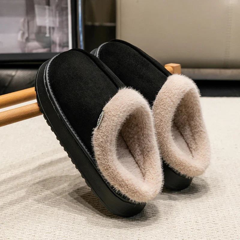 Women's Indoor Plush Slippers with Warm Lining and Non-Slip Sole