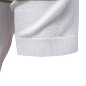 Men's Short-Sleeve Zip Polo Shirt with Chest Stripe and Slim Fit