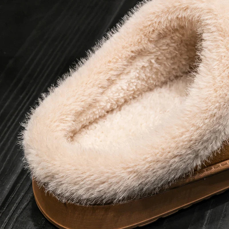 Women's Indoor Plush Slippers with Warm Lining and Non-Slip Sole