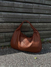 Women's Large Woven Shoulder Bag with Soft Slouchy Design