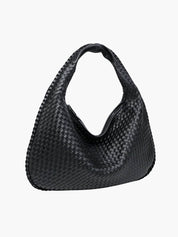 Women's Large Woven Shoulder Bag with Soft Slouchy Design