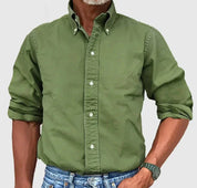 Men's Classic Long Sleeve Button Down Shirt with Smart Collar