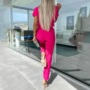 Women’s 2-Piece Set With Short-Sleeve Top And Straight-Leg Pants