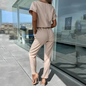 Women’s 2-Piece Set With Short-Sleeve Top And Straight-Leg Pants