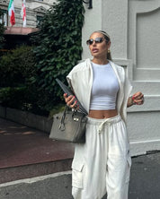 Women’s Structured Handbag With Top Handles And Gold-Tone Hardware